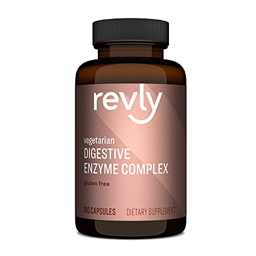 Amazon Brand – Revly Digestive Enzyme Complex, Supports Healthy Digestion, 180 Count Capsules, 90 Servings