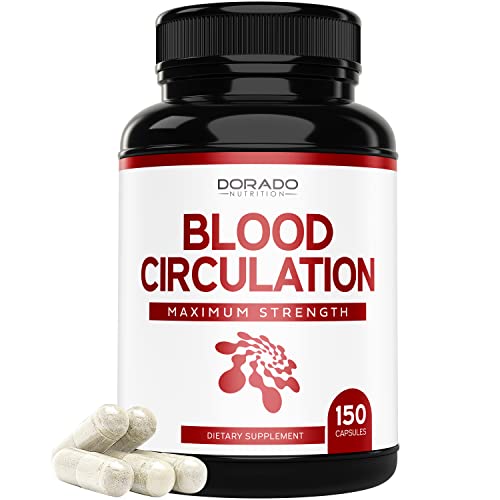 Blood Circulation Supplement (150 Capsules) – Blood Flow Complex – Niacin, L-Arginine, Ginger, Cayenne Pepper, Hawthorn, Diosmin – Vegan & Non GMO – Support Leg & Vein Health – USA Made – (150 Count)