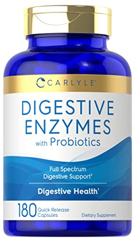 Carlyle Digestive Enzymes | with Probiotics & Prebiotics | 180 Capsules | Vegetarian, Non-GMO and Gluten Free Supplement