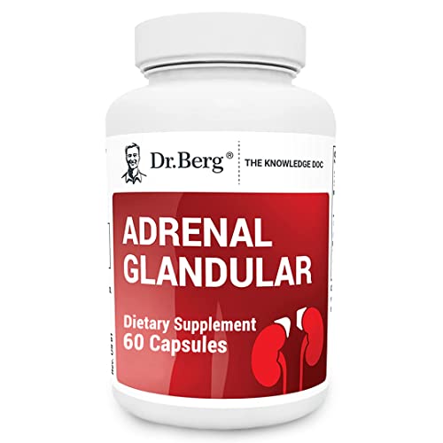 Dr. Berg’s Adrenal Glandular – Cortisol Manager, More Energy, Focus, Stress and Immunity Support with Hormone Balance Formula – Adrenal Fatigue Supplements – 60 Capsules