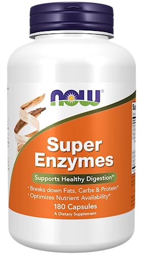 NOW Supplements, Super Enzymes, Formulated with Bromelain, Ox Bile, Pancreatin and Papain,180 Capsules