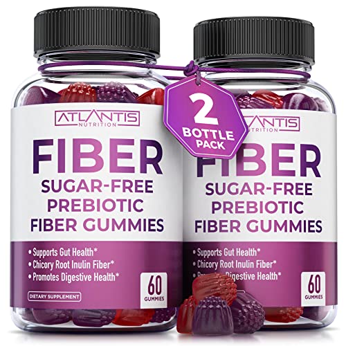 Sugar Free Prebiotic Fiber Gummies For Adults – Fiber Supplement Formulated With 5G Fiber & 5.4G Prebiotic Digestive Blend. Supports Gut Health & Promotes Healthy Digestion – 2-Pack (120 Gummies)