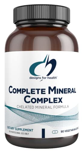 Designs for Health Complete Mineral Complex – Bioavailable Multi Mineral Supplement with Magnesium Malate, Chromium, Iodine, Zinc + More – Iron-Free Minerals Blend – Vegan + Gluten Free (90 Capsules)