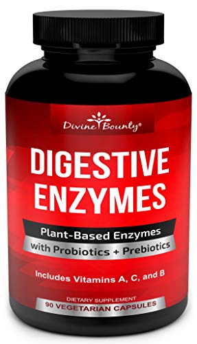 Digestive Enzymes with Probiotics & Prebiotics – Digestive Enzyme Supplements w Lipase, Amylase, Bromelain – Support a Healthy Digestive Tract for Men and Women – 90 Vegetarian Capsules