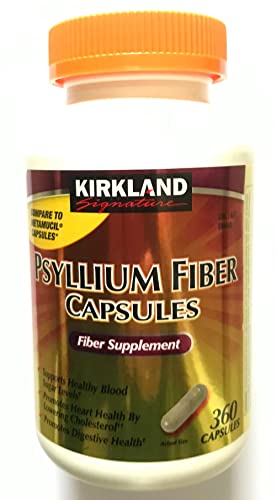 Fiber Capsules Kirkland Therapy for Regularity/Fiber Supplement, 360 capsules – Compare to the Active Ingredient in Metamucil Capsules