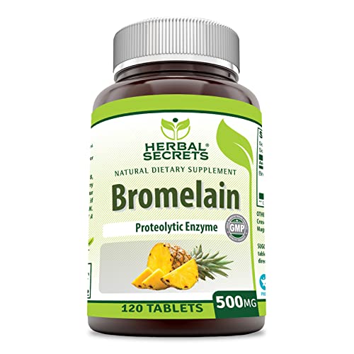 Herbal Secrets Bromelain Supplement 500 Mg Tablets Supplement | Non-GMO | Gluten Free | Made in USA (120 Count)