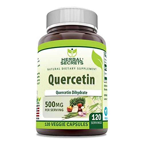 Herbal Secrets Quercetin 500 Mg 120 Veggie Capsules Supplement | Non-GMO | Gluten Free | Made in USA