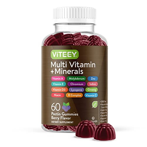 Multivitamin Gummies with 12 Vitamins and Minerals – Immune Defense Support, Dietary Supplement – for Adults & Teens – with Vitamin C, D3, E, A, Zinc & More – Vegetarian, Gluten Free and Non GMO