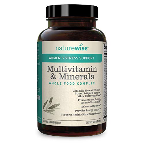 NatureWise Women’s Stress Support Multivitamin & Minerals Whole Food Complex with Sensoril Ashwagandha, Probiotics for Energy, Focus, Mood Balance (Packaging May Vary) (1 Month Supply – 60 Capsule)