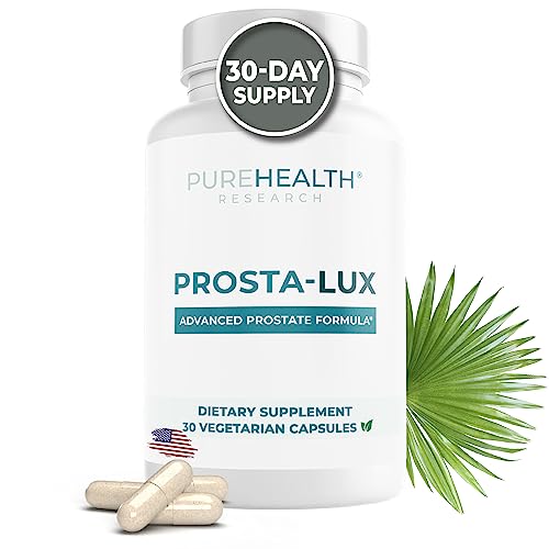 PUREHEALTH RESEARCH Prostate Supplements for Men – Fast Relief From Dribbling, Urgency, and Performance Issues – Prostate Health Supplement with Pygeum, Saw Palmetto, Lycopene, and Selenium – 1 Bottle