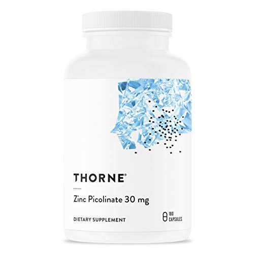 Thorne Zinc Picolinate 30 mg – Well-Absorbed Zinc Supplement for Growth and Immune Function – 180 Capsules